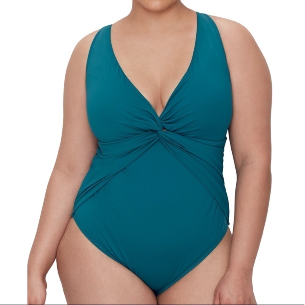 BLEU Rod Beattie Twist & Shout Plunge Swimsuit
